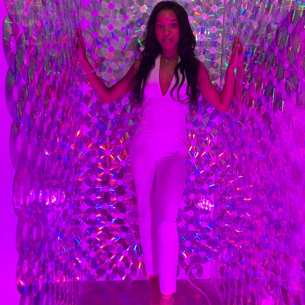 White Halter Jumpsuit